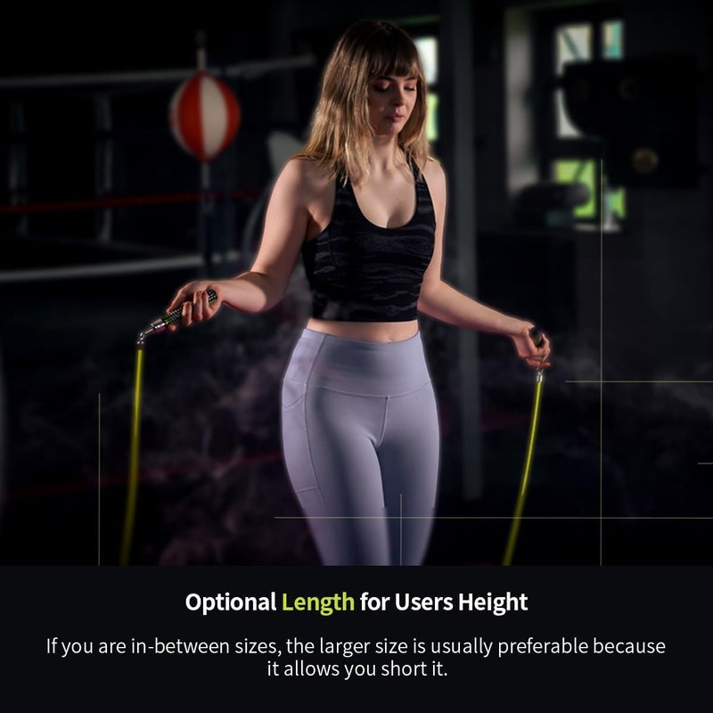 WILLGOO HEREROPE 1/4LB Weighted Jump Rope for Speed, Cardio, Boxing & Workout, Skipping Rope with Ball-bearing, Comfortable & Ergonomic Grip, Tangle Free Cable, Jump Ropes for Men Women Fitness - Image 3